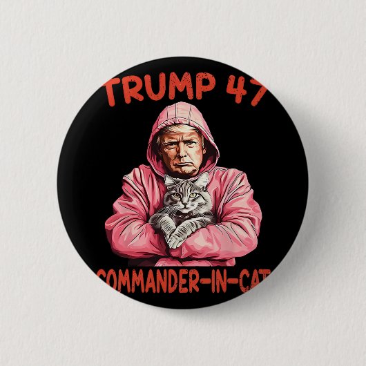 Trump Commander bei Cat Funny Cat und Trump Button (Vorderseite)
