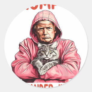 Trump Commander bei Cat Funny Cat und Trump Runder Aufkleber