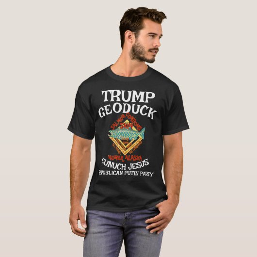 Trump Condom Geoduck Eunuch Jesus Republikanisches T-Shirt (Vorne ganz)