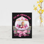 Trump Coquette Bow Pink Ich werde zu Weihnachten Z Karte (Gelbe Blume)