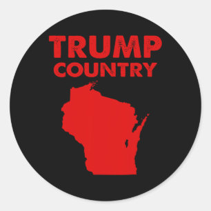Trump Country Wisconsin Map Roter Staat Republikan Runder Aufkleber