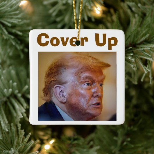 Trump/Cover Up Ceramic Ornament (Baum)