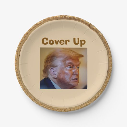 Trump/Cover Up Paper Plate Pappteller (Vorderseite)