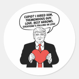 Trump Cupid I stellte ihm die besten Pfeile für se Runder Aufkleber