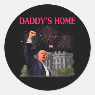 Trump Daddys Zuhause Bye Joe Biden lässt den Run f Runder Aufkleber
