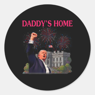 Trump Daddys Zuhause Bye Joe Biden lässt sich nich Runder Aufkleber