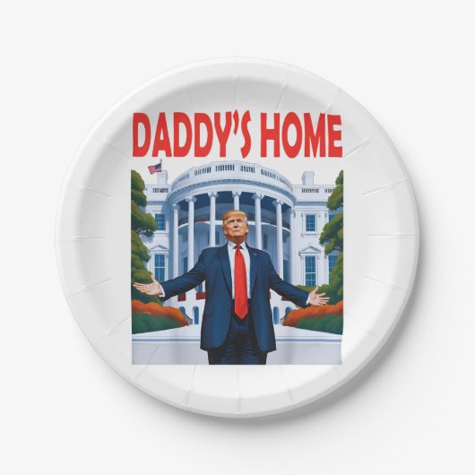 Trump Daddys Zuhause Pappteller (Vorderseite)