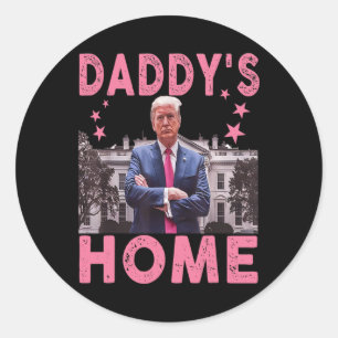 Trump Daddys Zuhause Weißes Haus 2024 1 Runder Aufkleber