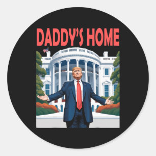 Trump Daddys Zuhause White House 1 Runder Aufkleber