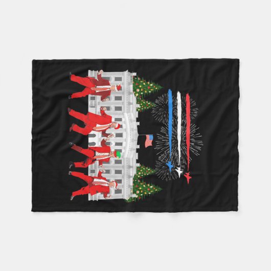 Trump Daddys Zuhause White House Dance macht Xmas Fleecedecke (Vorderseite (Horizontal))