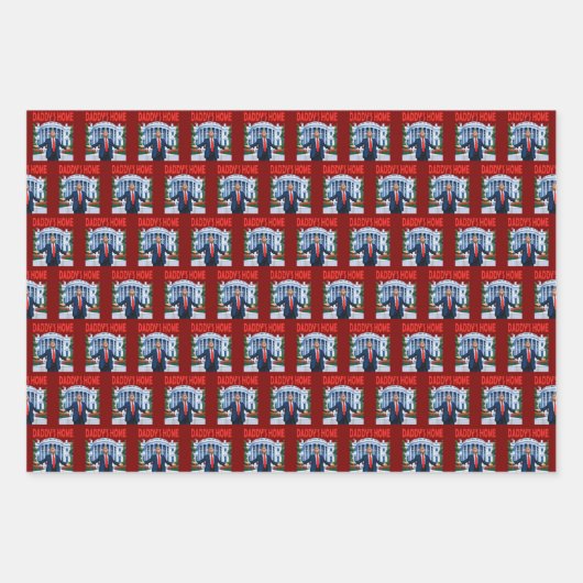 Trump Daddys Zuhause White House Geschenkwrap Geschenkpapier Set (Vorderseite)