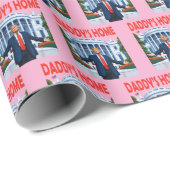 Trump Daddys Zuhause White House Pink Gift Wrap Geschenkpapier (Rolleneckpunkt)