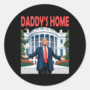 Trump Daddys Zuhause White House Runder Aufkleber