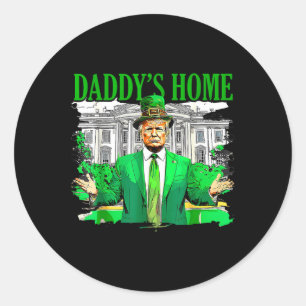 Trump Daddys Zuhause White House St Patricks Day 2 Runder Aufkleber