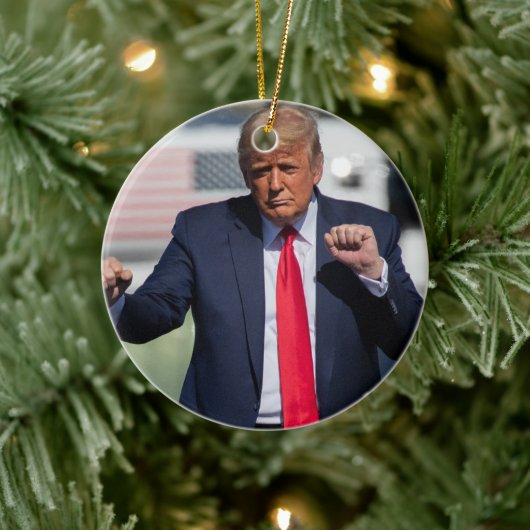 Trump Dance Funny Keramik Ornament (Baum)