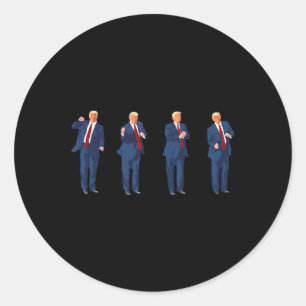 Trump Dance Funny Pro Trump 2024 Wahl Trump Präsid Runder Aufkleber