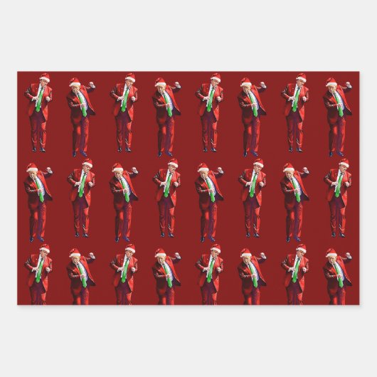 Trump Dance | Funny Trump Santa Claus Dance Xmas Geschenkpapier Set (Vorderseite 2)