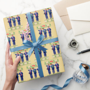 Trump Dance, Funny Trump Santa Claus Tance Gold Geschenkpapier