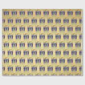 Trump Dance, Funny Trump Santa Claus Tance Gold Geschenkpapier (Flach)