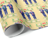 Trump Dance, Funny Trump Santa Claus Tance Gold Geschenkpapier (Rolleneckpunkt)