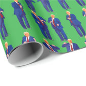 Trump Dance | Funny Trump tanzt grünes Geschenk Geschenkpapier (Rolleneckpunkt)