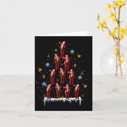 Trump Dance Santa Claus TreChristmas Xmas Pajama Karte (Gelbe Blume)