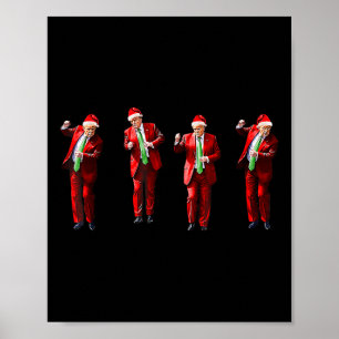 Trump Dance Santa Claus Weihnachten Weihnachten We Poster