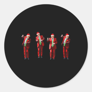Trump Dance Santa Claus Weihnachten Weihnachten We Runder Aufkleber