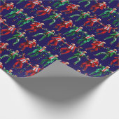 Trump Dance | Trump-Weihnachtsmannmütze tanzt Weih Geschenkpapier (Ecke)