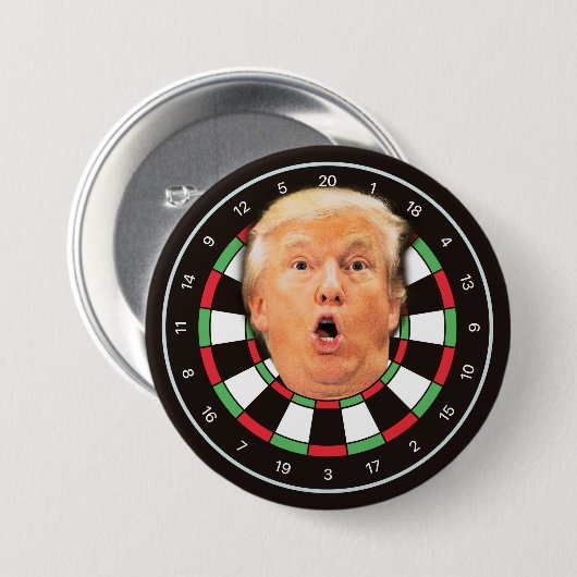 Trump Dartboard Funny Donald Dart Board Politische Button (Vorne & Hinten)