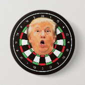 Trump Dartboard Funny Donald Dart Board Politische Button (Vorderseite)