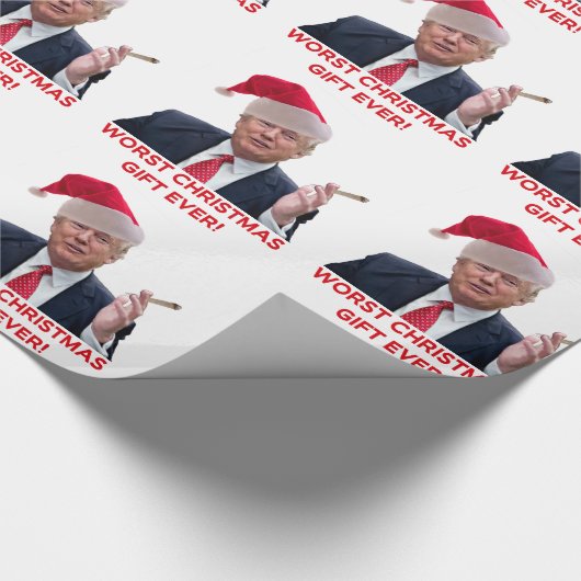 Trump, das schlimmste Weihnachtsgeschenk aller Zei Geschenkpapier (Ecke)