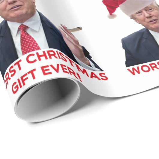 Trump, das schlimmste Weihnachtsgeschenk aller Zei Geschenkpapier (Rolleneckpunkt)