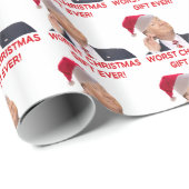 Trump, das schlimmste Weihnachtsgeschenk aller Zei Geschenkpapier (Rolleneckpunkt)