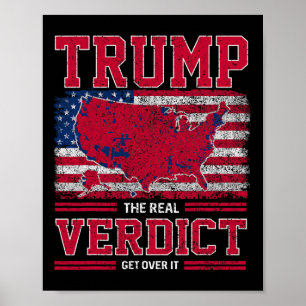 Trump das wahre Verdikt, das sich über den Flaggen Poster
