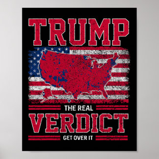 Trump das wahre Verdikt, das sich über den Flaggen Poster