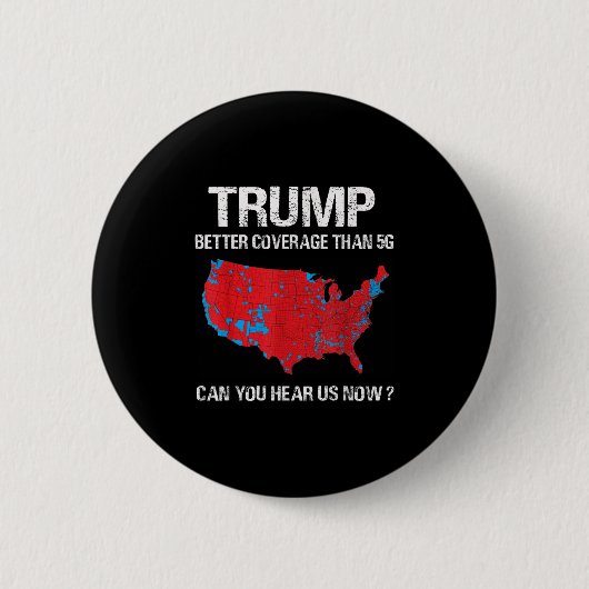 Trump deckt besser ab als 5g Funny Electoral Map Button (Vorderseite)