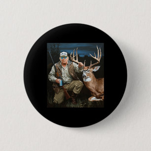 Trump Deer Jagd Donald Trump Old School Camoufl Button