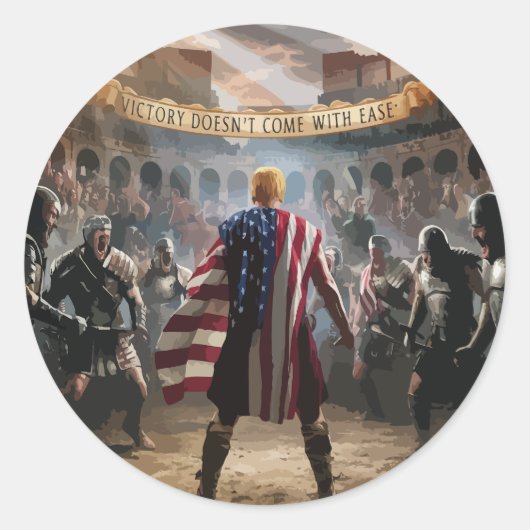 "Trump der Gladiator-Sticker" Runder Aufkleber (Vorderseite)