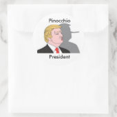 Trump der Pinocchio-Präsident Runder Aufkleber (Tasche)