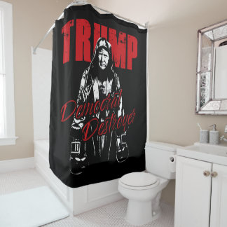 Trump, der Spaß für Grafikdesign der Demokraten Duschvorhang
