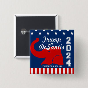 TRUMP DESANTIS 2024 BIBLICAL BUTTON