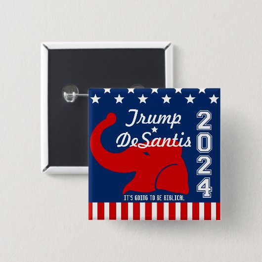 TRUMP DESANTIS 2024 BIBLICAL BUTTON (Vorne & Hinten)