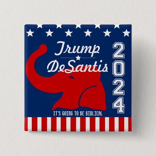 TRUMP DESANTIS 2024 BIBLICAL BUTTON (Vorderseite)