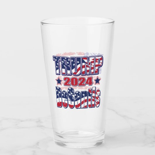 Trump DeSantis für Präsident 2024 Glas (Vorderseite)