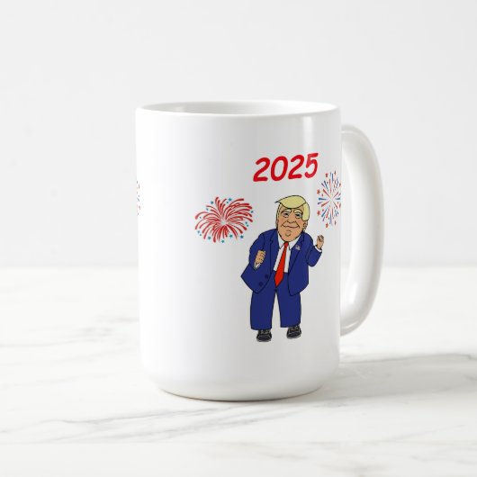 Trump Design tanzen - 2025 Kaffeetasse (VorderseiteRechts)