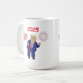 Trump Design tanzen - 2025 Kaffeetasse (Vorderseite Links)