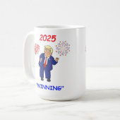 Trump Design tanzen - gewinnen Kaffeetasse (Vorderseite Links)