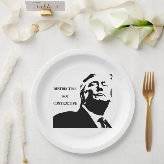 Trump/Destructive Not Constructive Paper Plate Pappteller (Hochzeit)