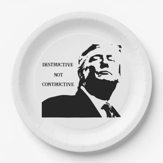 Trump/Destructive Not Constructive Paper Plate Pappteller (Vorderseite)